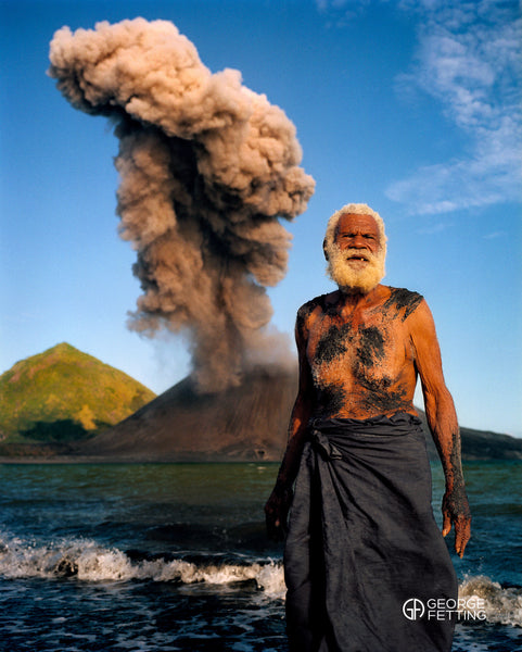 Tavurvur Volcano vents Rabul Island with guardian Ken Kolias 