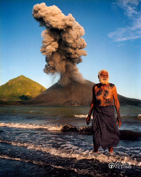Tavurvur Volcano vents Rabul Island with guardian Ken Kolias 