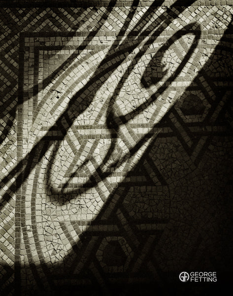 Black & white detail revealing the Star of David in a WWII cemetary Prague