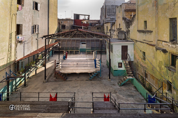 Ageing boxing ring streets of Havana