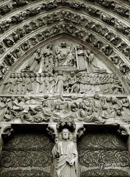 Fine detail of Notre Dame Catherdral Paris